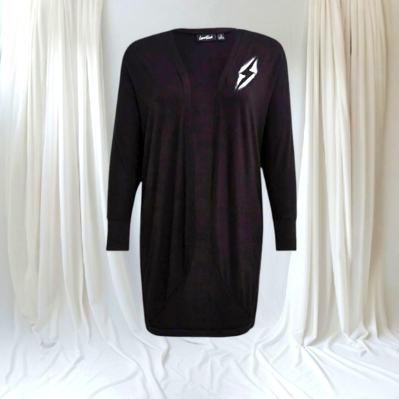 TORRID Plus Size Lovesick Black Super Soft Cocoon Lightening Bolt,Heart Kimono - Picture 1 of 16